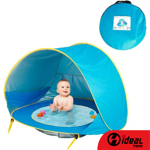 BARRACA DE PRAIA INFANTIL COM PISCINA E PROTEÇÃO UV