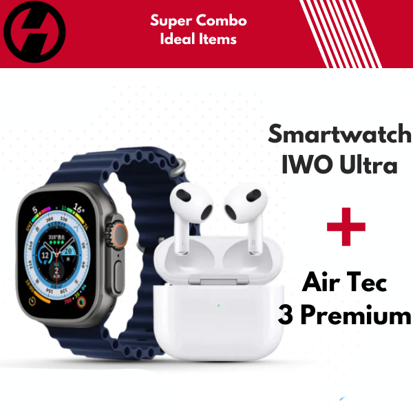 Combo Ideal Items - Air Tec 3 + Smartwatch IWO Ultra