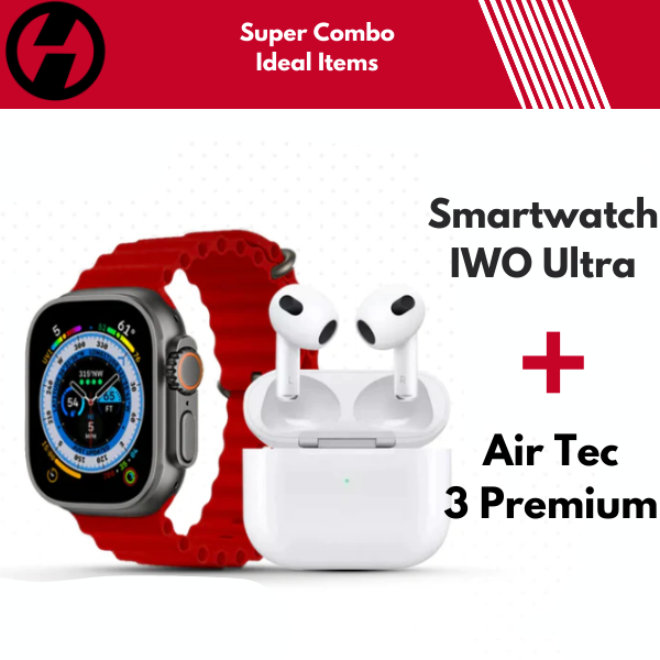 Combo Ideal Items - Air Tec 3 + Smartwatch IWO Ultra