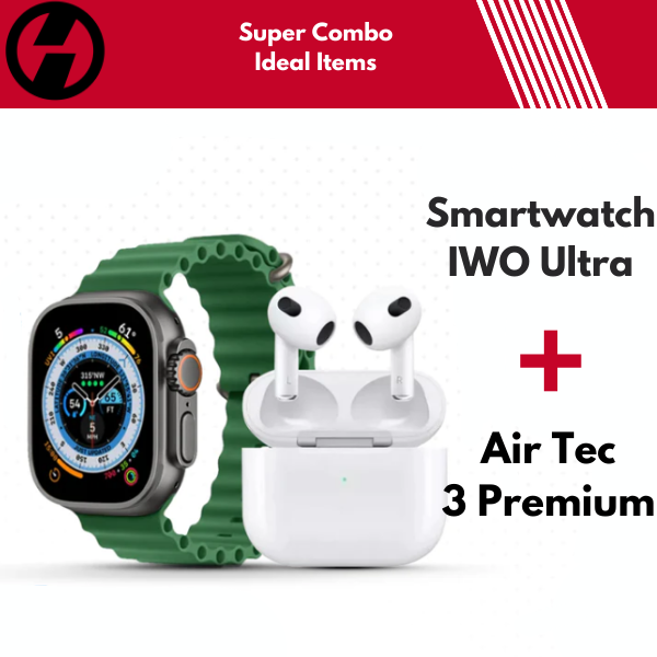 Combo Ideal Items - Air Tec 3 + Smartwatch IWO Ultra