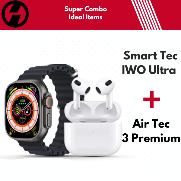 Combo Ideal Items - Air Tec 3 + Smartwatch IWO Ultra