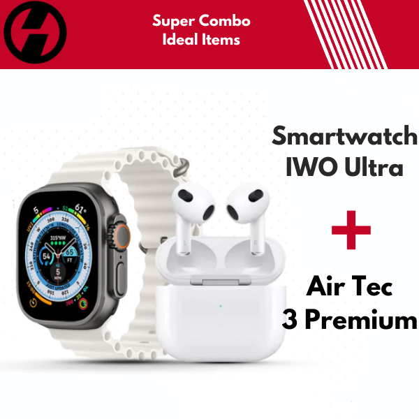 Combo Ideal Items - Air Tec 3 + Smartwatch IWO Ultra