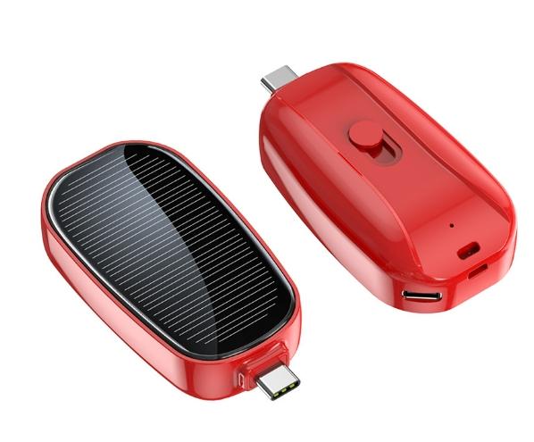 Carregador portátil de banco de energia solar, 1200mAh, mini bateria, carga rápida para dispositivo móvel