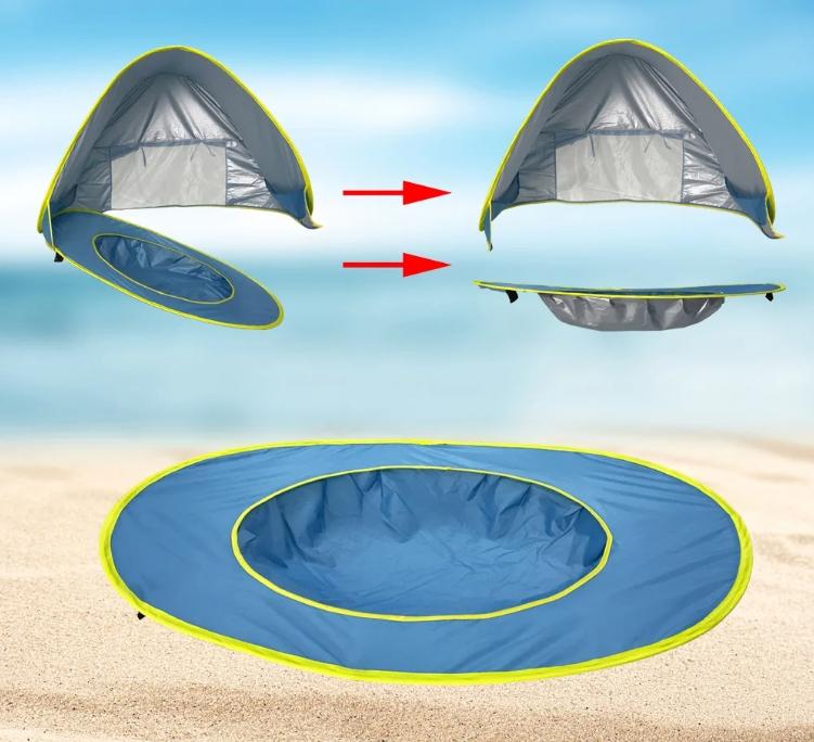 BARRACA DE PRAIA INFANTIL COM PISCINA E PROTEÇÃO UV