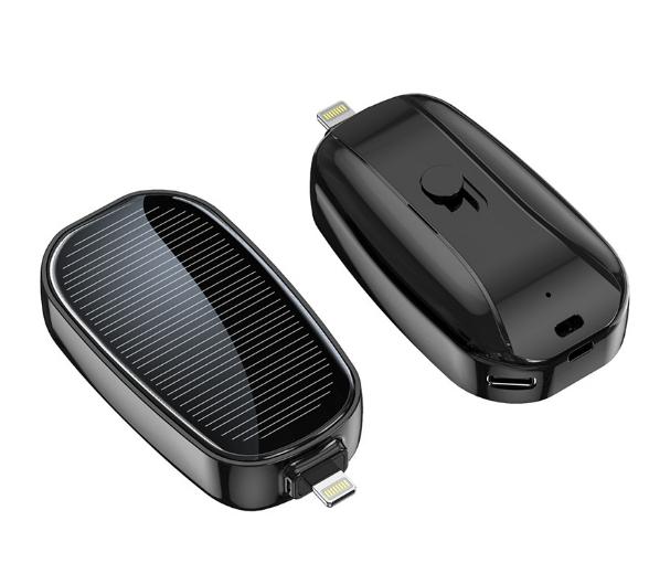 Carregador portátil de banco de energia solar, 1200mAh, mini bateria, carga rápida para dispositivo móvel