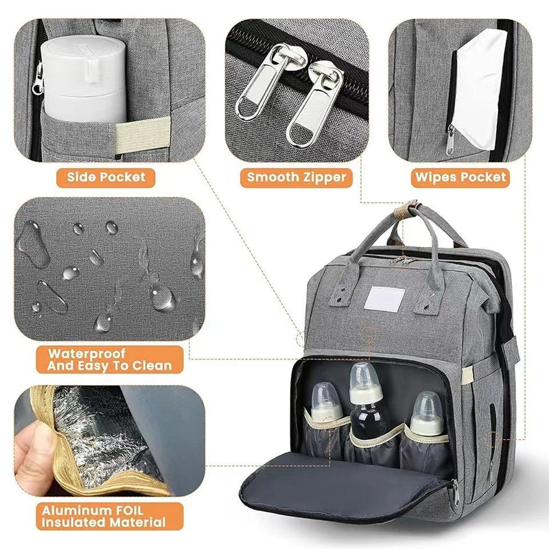 Mochila Bolsa Maternidade Térmica que vira Berço Multifunções Impermeável